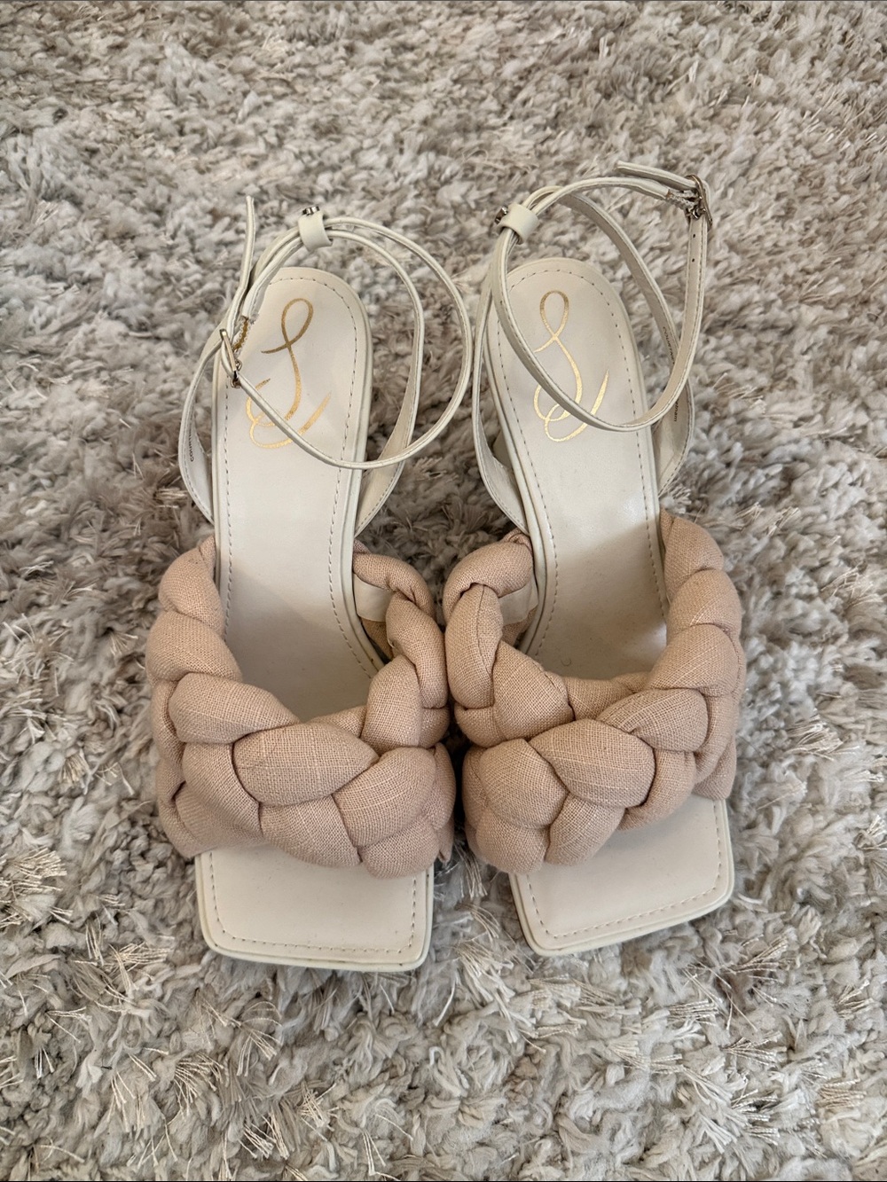 Braided Strap Women’s Sandals in Beige